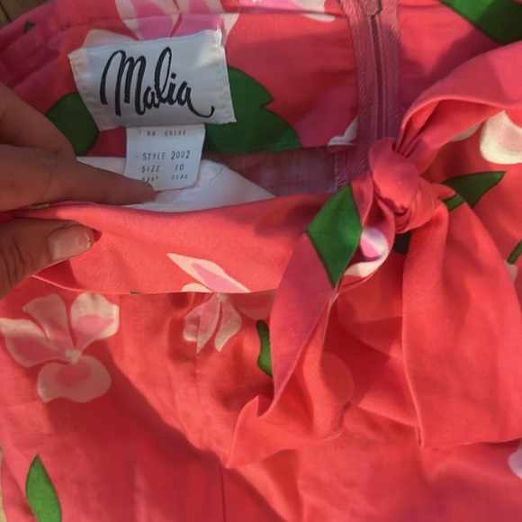 Vintage 1970s Malia Of Honolulu pink Maxi Dress With flowers 🌺 Size 10 - Picture 2 of 9